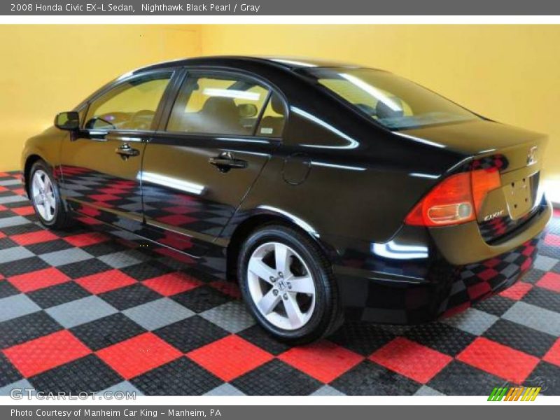 Nighthawk Black Pearl / Gray 2008 Honda Civic EX-L Sedan