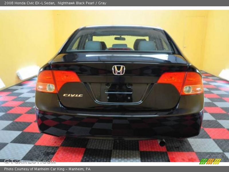 Nighthawk Black Pearl / Gray 2008 Honda Civic EX-L Sedan