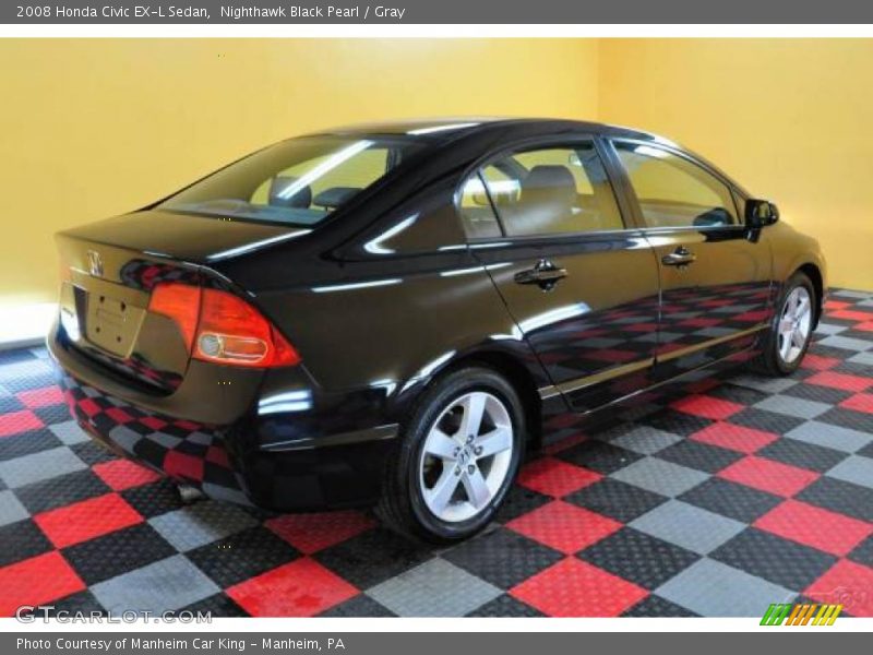 Nighthawk Black Pearl / Gray 2008 Honda Civic EX-L Sedan
