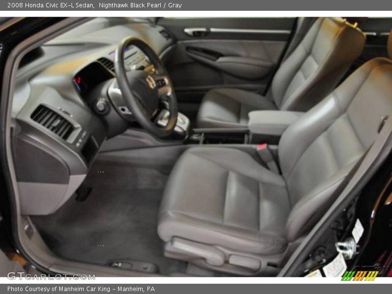 Nighthawk Black Pearl / Gray 2008 Honda Civic EX-L Sedan