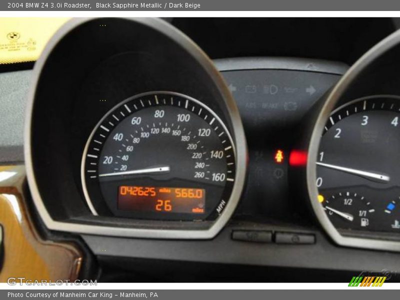 Black Sapphire Metallic / Dark Beige 2004 BMW Z4 3.0i Roadster