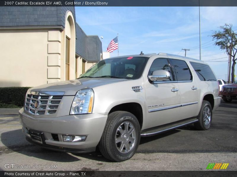 Gold Mist / Ebony/Ebony 2007 Cadillac Escalade ESV AWD