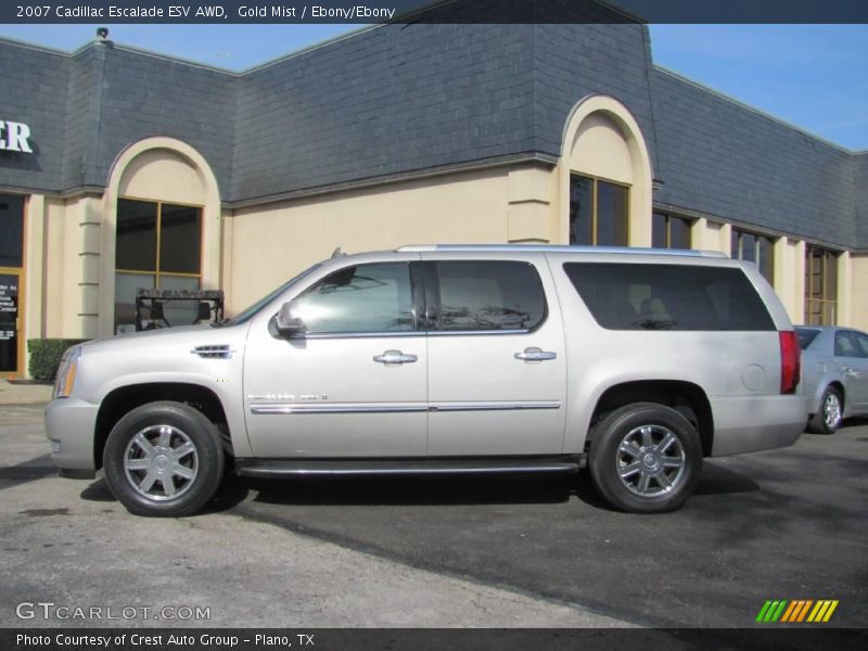 Gold Mist / Ebony/Ebony 2007 Cadillac Escalade ESV AWD