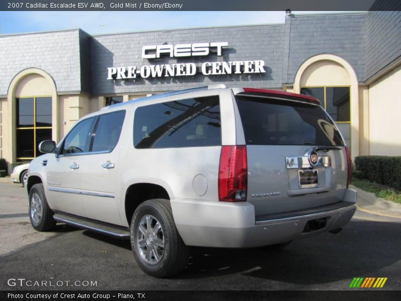 Gold Mist / Ebony/Ebony 2007 Cadillac Escalade ESV AWD