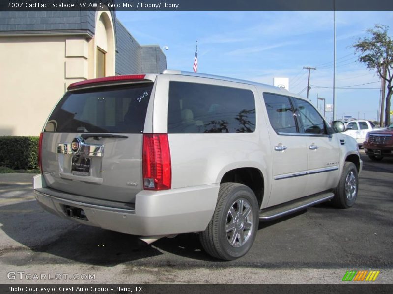 Gold Mist / Ebony/Ebony 2007 Cadillac Escalade ESV AWD