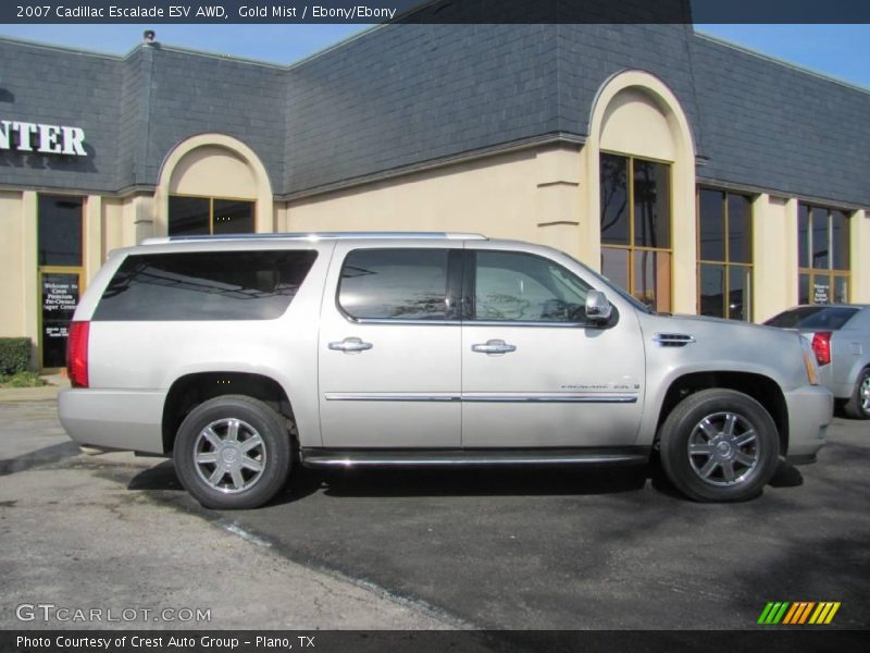 Gold Mist / Ebony/Ebony 2007 Cadillac Escalade ESV AWD