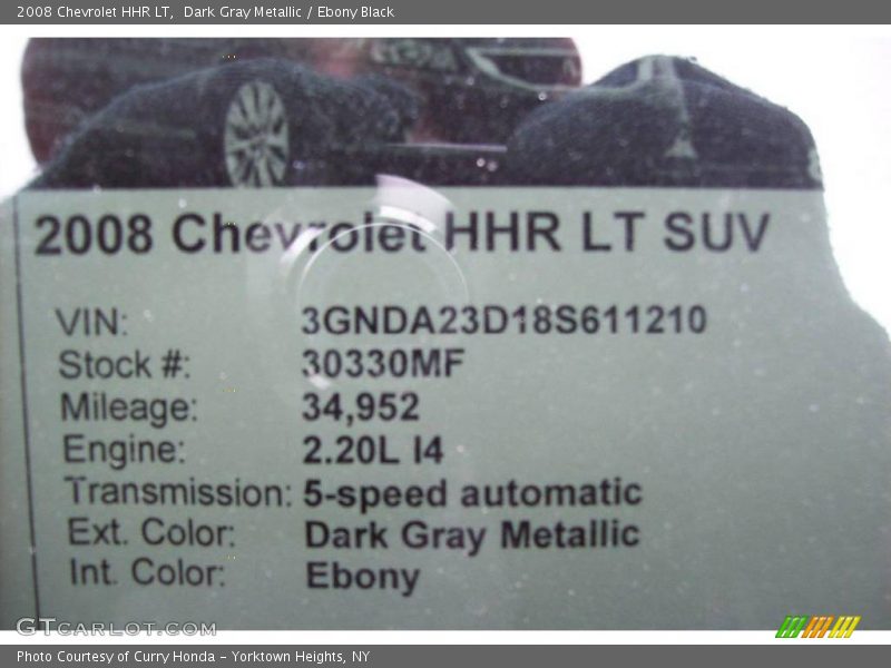 Dark Gray Metallic / Ebony Black 2008 Chevrolet HHR LT
