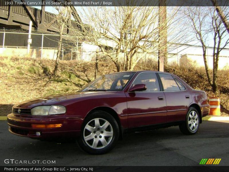 Dark Wine Red Pearl / Beige 1993 Toyota Camry XLE V6 Sedan