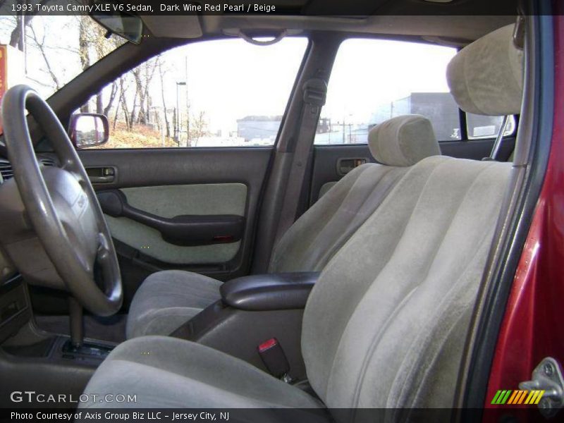 Dark Wine Red Pearl / Beige 1993 Toyota Camry XLE V6 Sedan
