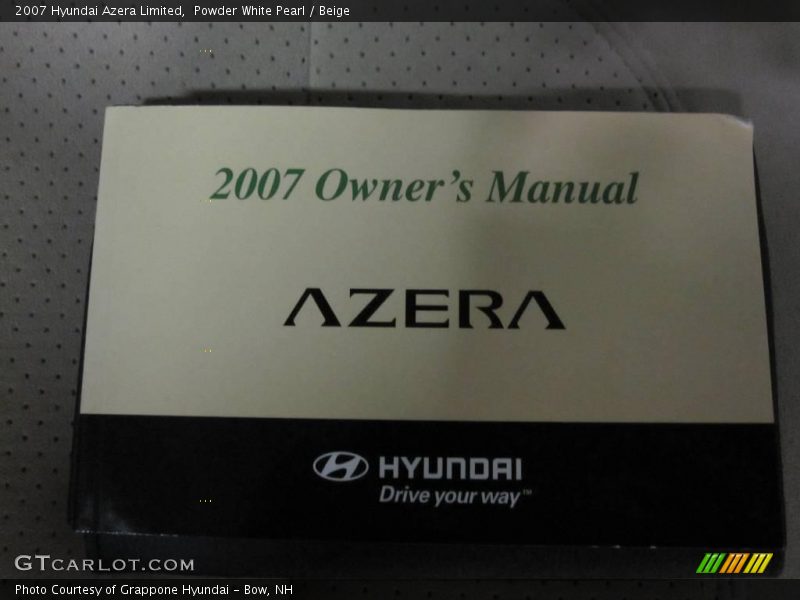 Powder White Pearl / Beige 2007 Hyundai Azera Limited