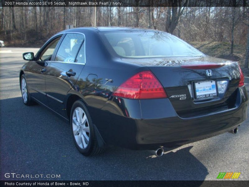 Nighthawk Black Pearl / Ivory 2007 Honda Accord SE V6 Sedan