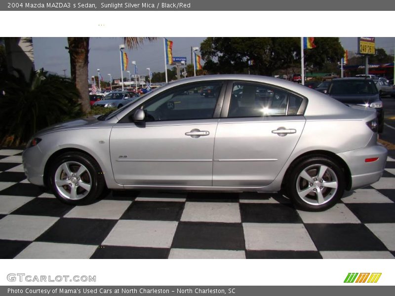 Sunlight Silver Mica / Black/Red 2004 Mazda MAZDA3 s Sedan