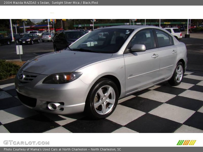 Sunlight Silver Mica / Black/Red 2004 Mazda MAZDA3 s Sedan