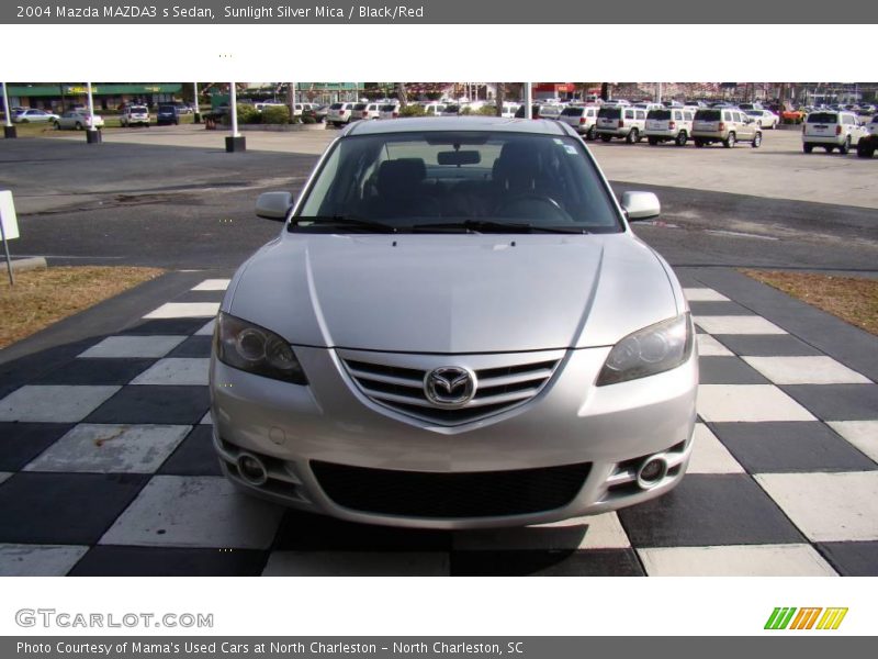 Sunlight Silver Mica / Black/Red 2004 Mazda MAZDA3 s Sedan