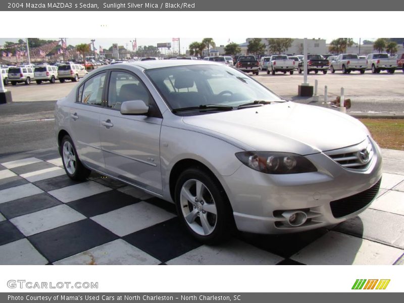 Sunlight Silver Mica / Black/Red 2004 Mazda MAZDA3 s Sedan