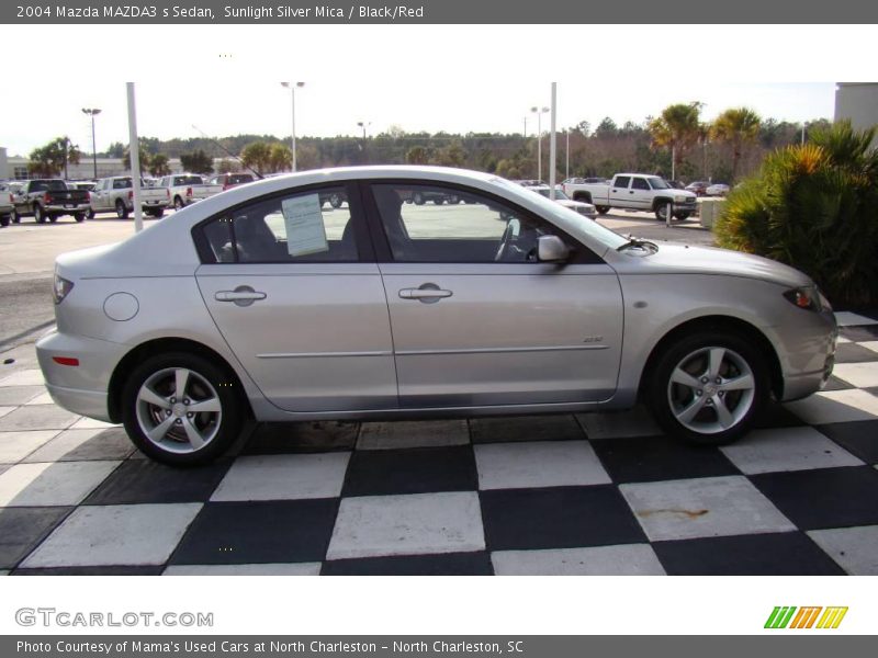 Sunlight Silver Mica / Black/Red 2004 Mazda MAZDA3 s Sedan