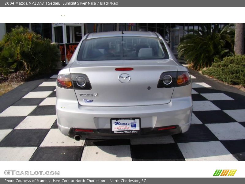 Sunlight Silver Mica / Black/Red 2004 Mazda MAZDA3 s Sedan
