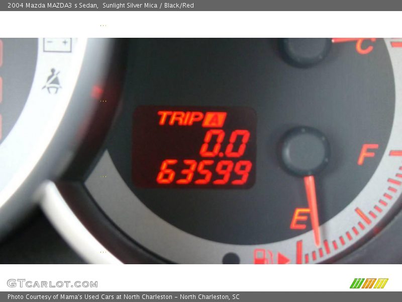 Sunlight Silver Mica / Black/Red 2004 Mazda MAZDA3 s Sedan