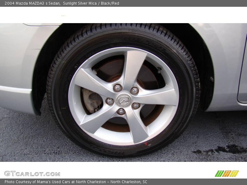 Sunlight Silver Mica / Black/Red 2004 Mazda MAZDA3 s Sedan