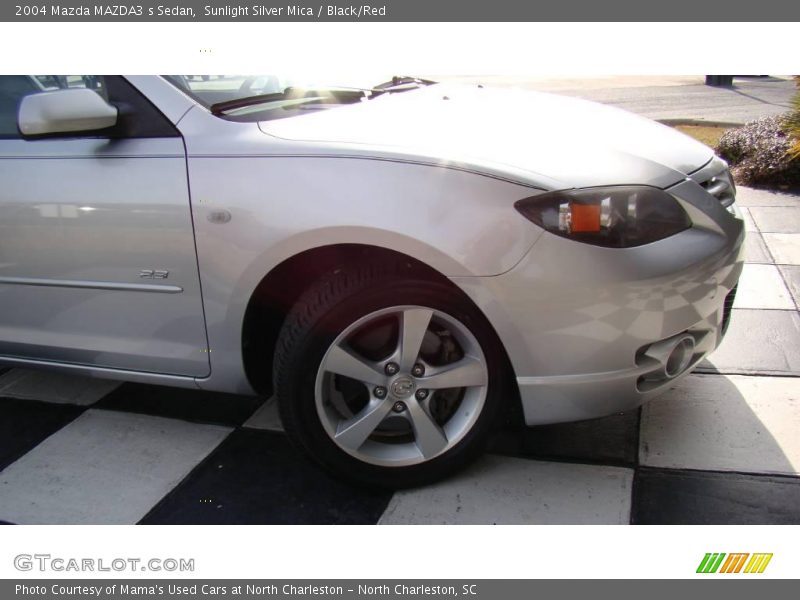 Sunlight Silver Mica / Black/Red 2004 Mazda MAZDA3 s Sedan