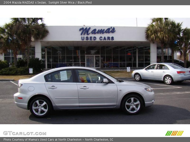 Sunlight Silver Mica / Black/Red 2004 Mazda MAZDA3 s Sedan
