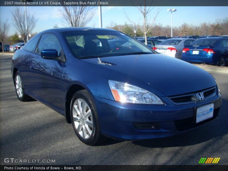 Sapphire Blue Pearl / Black 2007 Honda Accord LX V6 Coupe