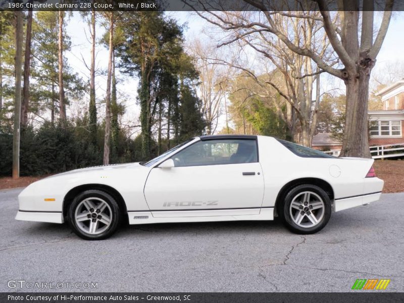 White / Black 1986 Chevrolet Camaro Z28 Coupe