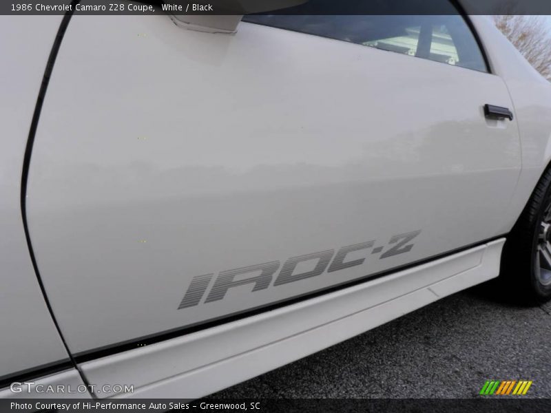 White / Black 1986 Chevrolet Camaro Z28 Coupe
