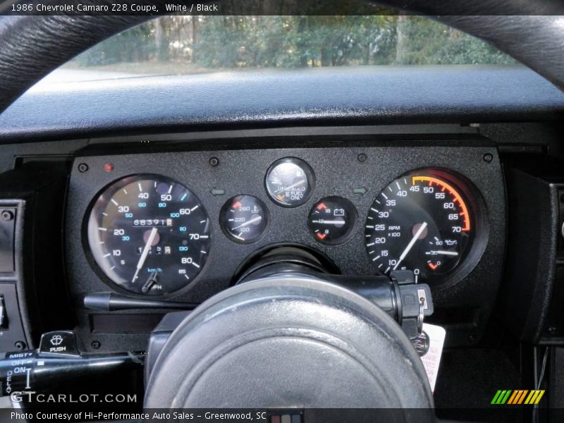 White / Black 1986 Chevrolet Camaro Z28 Coupe