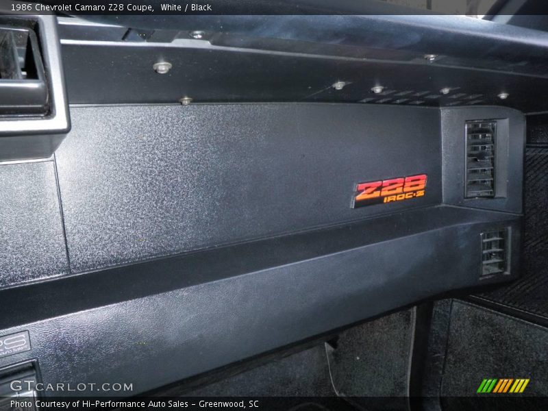 White / Black 1986 Chevrolet Camaro Z28 Coupe
