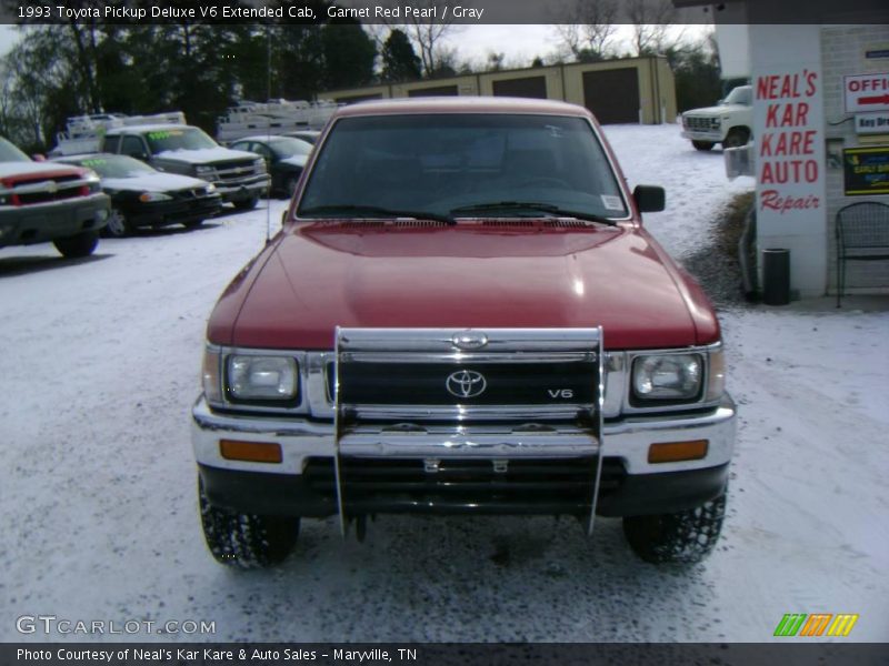 Garnet Red Pearl / Gray 1993 Toyota Pickup Deluxe V6 Extended Cab