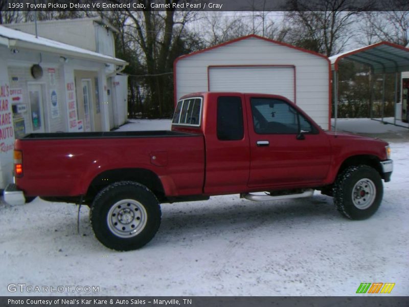 Garnet Red Pearl / Gray 1993 Toyota Pickup Deluxe V6 Extended Cab