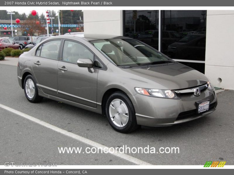 Nighthawk Black Pearl / Black 2007 Honda Civic Hybrid Sedan