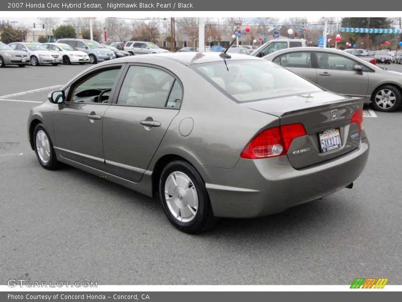 Nighthawk Black Pearl / Black 2007 Honda Civic Hybrid Sedan