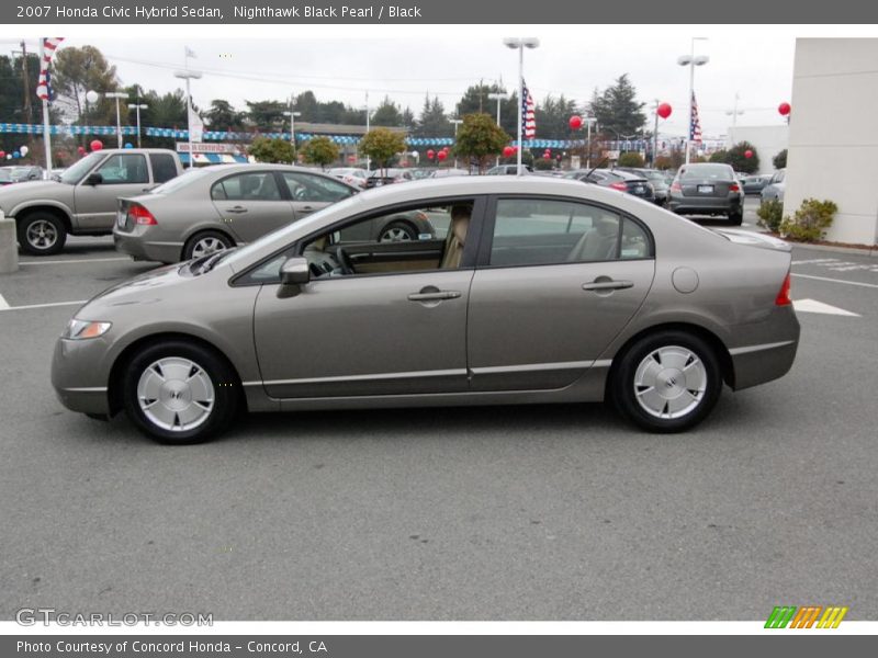 Nighthawk Black Pearl / Black 2007 Honda Civic Hybrid Sedan