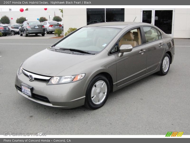 Nighthawk Black Pearl / Black 2007 Honda Civic Hybrid Sedan