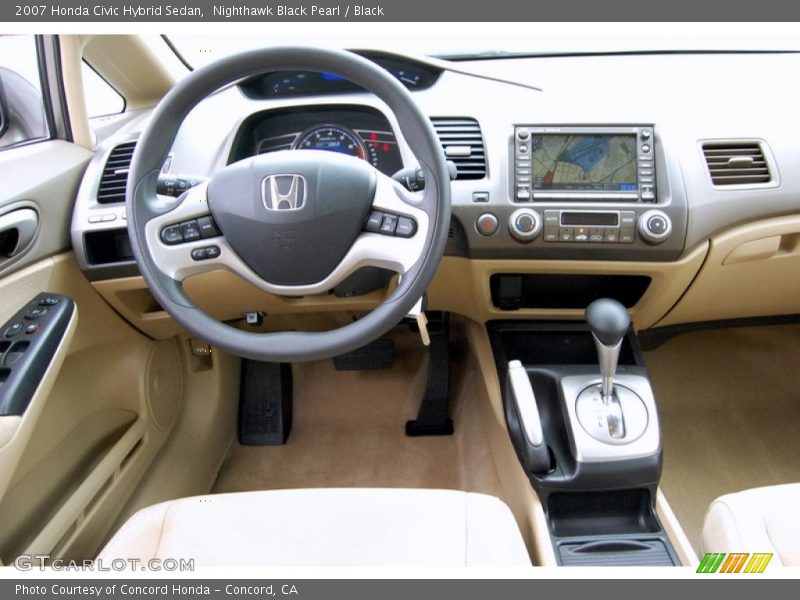 Nighthawk Black Pearl / Black 2007 Honda Civic Hybrid Sedan