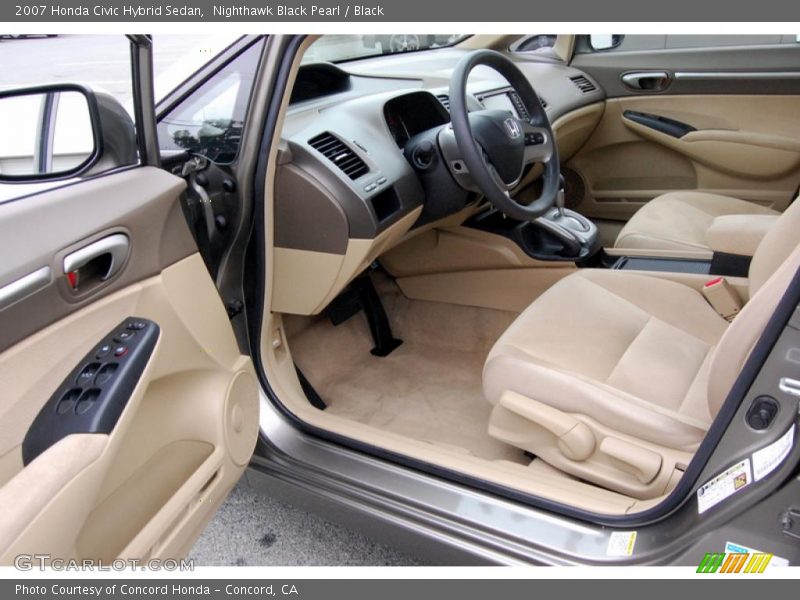 Nighthawk Black Pearl / Black 2007 Honda Civic Hybrid Sedan