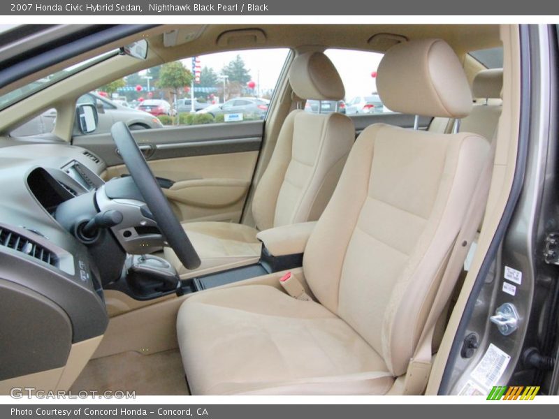 Nighthawk Black Pearl / Black 2007 Honda Civic Hybrid Sedan