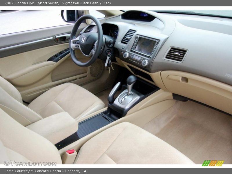 Nighthawk Black Pearl / Black 2007 Honda Civic Hybrid Sedan