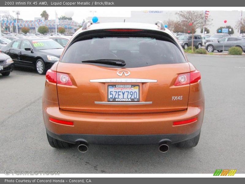 Liquid Copper Metallic / Brick/Black 2003 Infiniti FX 45 AWD