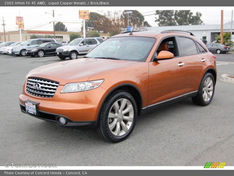 Liquid Copper Metallic / Brick/Black 2003 Infiniti FX 45 AWD