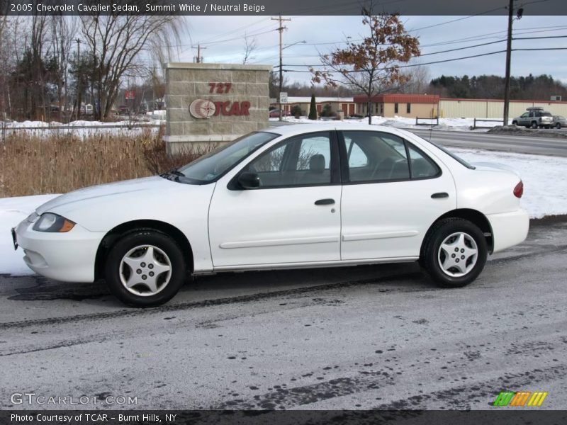 Summit White / Neutral Beige 2005 Chevrolet Cavalier Sedan