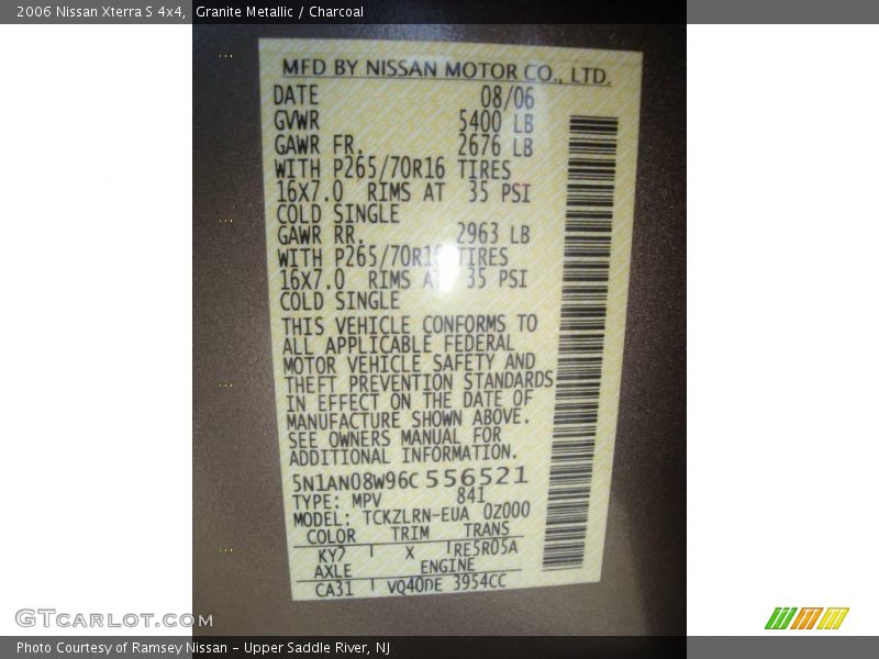 Granite Metallic / Charcoal 2006 Nissan Xterra S 4x4