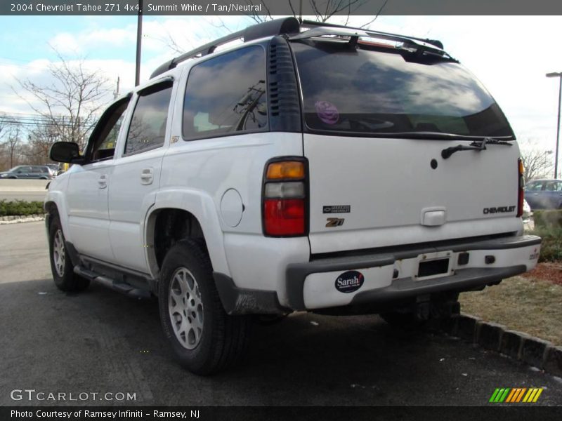 Summit White / Tan/Neutral 2004 Chevrolet Tahoe Z71 4x4