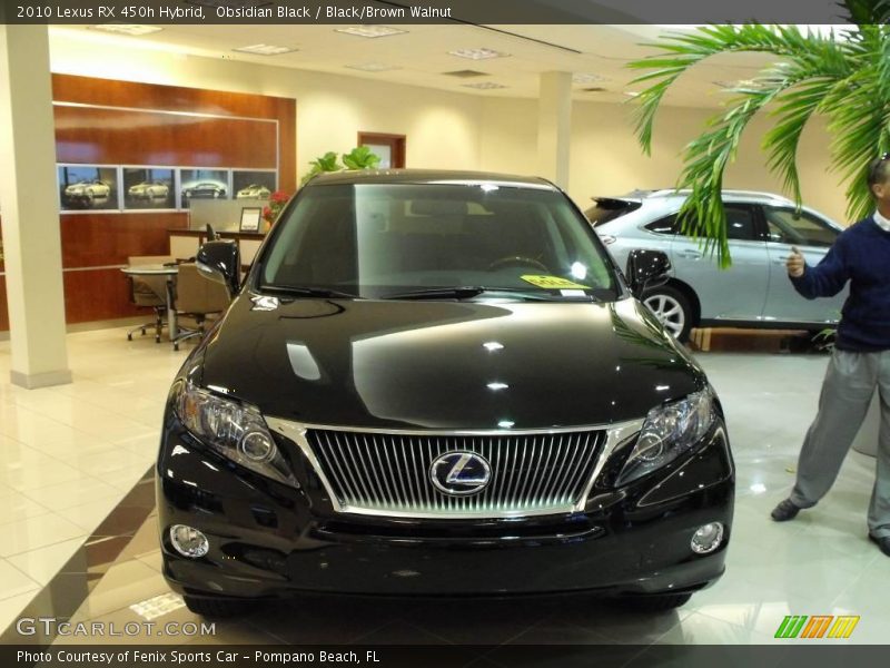 Obsidian Black / Black/Brown Walnut 2010 Lexus RX 450h Hybrid