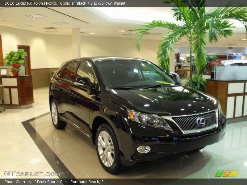 Obsidian Black / Black/Brown Walnut 2010 Lexus RX 450h Hybrid