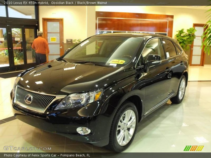 Obsidian Black / Black/Brown Walnut 2010 Lexus RX 450h Hybrid