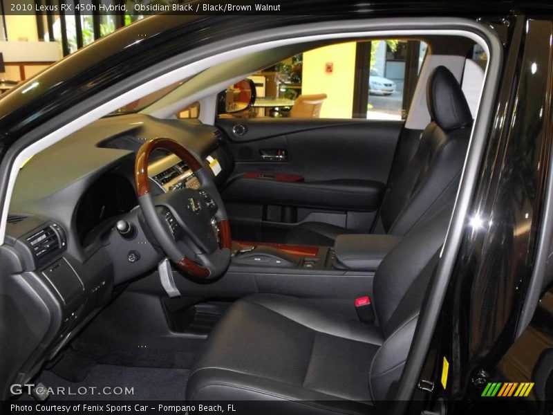Obsidian Black / Black/Brown Walnut 2010 Lexus RX 450h Hybrid