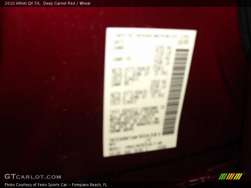 Deep Garnet Red / Wheat 2010 Infiniti QX 56